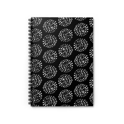 Black & White Starburst Spiral Notebook