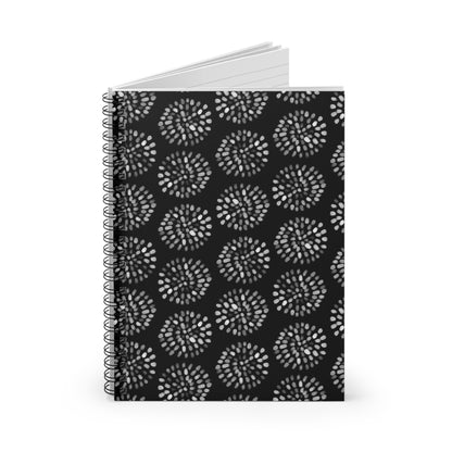 Black & White Starburst Spiral Notebook